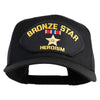 Bronze Star Heroism Patched Solid Cotton Twill 5 Panel Prostyle Snap Cap - Black OSFM