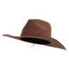 Women's Real Leather Trim Tie Fedora Hat - Dk-Brown OSFM