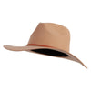Women's Real Leather Trim Tie Fedora Hat - Lt-Brown OSFM