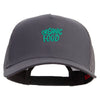 Organic Food Embroidered Solid Cotton Twill 5 panel Mesh Back Cap - Grey OSFM