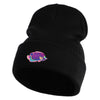 Tropical Fish Sea Life Iron On Patched 12 Inch Long Knitted Beanie - Black OSFM