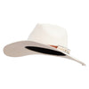 Women's Real Leather Trim Tie With Bow Fedora Hat - Ivory OSFM