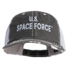 US Space Force Grey Letter Embroidered Low Profile Special Cotton Mesh Cap - Black OSFM