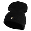 Animals Paw Prints Iron on Hotfix Patched 12 Inch Long Knitted Beanie - Black OSFM