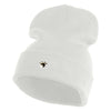 Animals Paw Prints Iron on Hotfix Patched 12 Inch Long Knitted Beanie - White OSFM