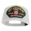 82nd Airborne Vietnam Veteran Patched Solid Cotton Twill 5 panel Mesh Back Cap - White OSFM