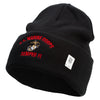 US Marine Corps Semper Fi Logo Embroidered 12 Inch Solid Knit Cuff Long Beanie Made in USA - Black OSFM