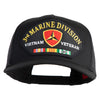 3rd Marine Division Vietnam Veteran Patched Solid Cotton Twill 5 panel Mesh Back Cap - Black OSFM