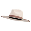 Women's Wool Felt Grosgrain Ribbon Fedora Hat - Dk-Oatmeal OSFM