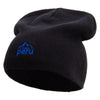 Peru Landscape Sign Embroidered Big Size Superior Cotton Short Knit Beanie - Black XL-3XL