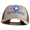 U.S. Air Force Roundel Embroidered Low Profile Special Cotton Mesh Cap - Khaki-Brown OSFM