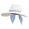 Women's 4'' Brim Backless Ribbon Tie Fedora Style Hat - White OSFM