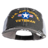 U.S. Airforce Veteran with Roundel Embroidered Low Profile Special Cotton Mesh Cap - Black OSFM