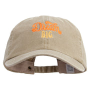 Dream Big Text Embroidered Big Size Washed Pigment Dyed Cap - Khaki XL-3XL