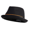 Poly Cotton 1.5" Brim Lined Band Fedora Hat - Black Orange M