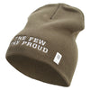 The Few The Proud Symbol Embroidered 8 Inch Solid Knit Short Beanie Made in USA - Olive OSFM