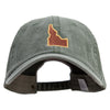 Idaho State Map Embroidered Big Size Washed Pigment Dyed Cap - Olive XL-3XL