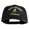 US Navy Seabee Veteran Patched Solid Cotton Twill Cap - Black OSFM