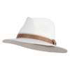 UPF 50+ 3" Brim Canvas Fedora Hat - Ivory M