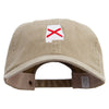 Alabama State Flag Map Embroidered Big Size Washed Pigment Dyed Cap - Khaki XL-3XL