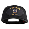 Veteran US Navy Patched Solid Cotton Twill Cap - Black OSFM