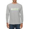 Magic Graphic Long Sleeve Crewneck Tee - Heather-Grey XS