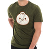 Cartoon Dumpling Graphic Design Unisex Lane Seven Ring Spun Combed Cotton Short - Army-Green XS