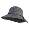 Women's Poly Braid Cloche Large Brim Bucket Hat - Dark Grey Tweed OSFM