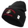 Once A Marine Always a Marine Logo Embroidered 12 Inch Solid Knit Cuff Long Beanie Made in USA - Black OSFM