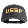 USSF Gold Letter Embroidered Retro Cotton Blend Snapback Cap - Charcoal OSFM