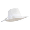 Women's Fedora Crown 3.5" Flat Wide Brim Hat - White OSFM