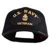Navy USN Veteran Patched Solid Cotton Twill Cap - Black OSFM