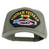 Vietnam Veteran Gun Patched Solid Cotton Twill 5 panel Mesh Back Cap - Grey OSFM