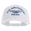 US Air Force Pilot Embroidered Retro Cotton Blend Snapback Cap - White OSFM