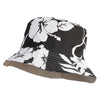 Hawaiian Floral 2.5" Brim Bucket Hat - Black M