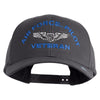 Air Force Pilot Veteran Embroidered Retro Cotton Blend Snapback Cap - Charcoal OSFM