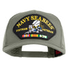 Navy Seabees Vietnam Veteran Patched Solid Cotton Twill 5 panel Mesh Back Cap - Grey OSFM