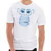 Glitchy Monkey Head Embroidered Unisex Lane Seven Ring Spun Combed Cotton Short Sleeve Deluxe Jersey T-Shirt - White XS
