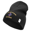 1st Marine Division Retired Symbol Embroidered 8 Inch Solid Knit Short Beanie Made in USA - Black OSFM