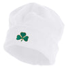 St Patrick's Three Clover Embroidered Big Size Reversible Micro Fleece Cap - White OSFM