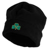 St Patrick's Three Clover Embroidered Big Size Reversible Micro Fleece Cap - Black OSFM