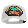 Vietnam Veteran Dragon Patched Solid Cotton Twill 5 panel Mesh Back Cap - White OSFM