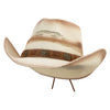 UPF 50+ Natural Straw Longhorn Cowboy Hat with Decorated Band - Suede OSFM