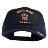 Retired US Navy Patched Solid Cotton Twill Mesh Cap - Navy OSFM