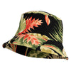 Women's Hawaiian Print Short Brim Bucket Hat - Black OSFM