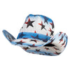 UPF 50+ Natural Straw Extreme Patriot Cowboy Hat - White-Blue OSFM
