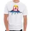 Colorful Pixel Ghost Embroidered Ring Spun Combed Cotton Short Sleeve Deluxe Jersey T-Shirt - White XS