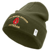 2nd Marine Division Veteran Logo Embroidered 12 Inch Solid Knit Cuff Long Beanie Made in USA - Olive OSFM