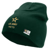 Licensed Star US Army Retired Military Embroidered 8 Inch Knitted Short Beanie - Dk-Green OSFM
