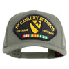 1st Cavalry Division Vietnam Veteran Patched Solid Cotton Twill 5 panel Mesh Back Cap - Grey OSFM